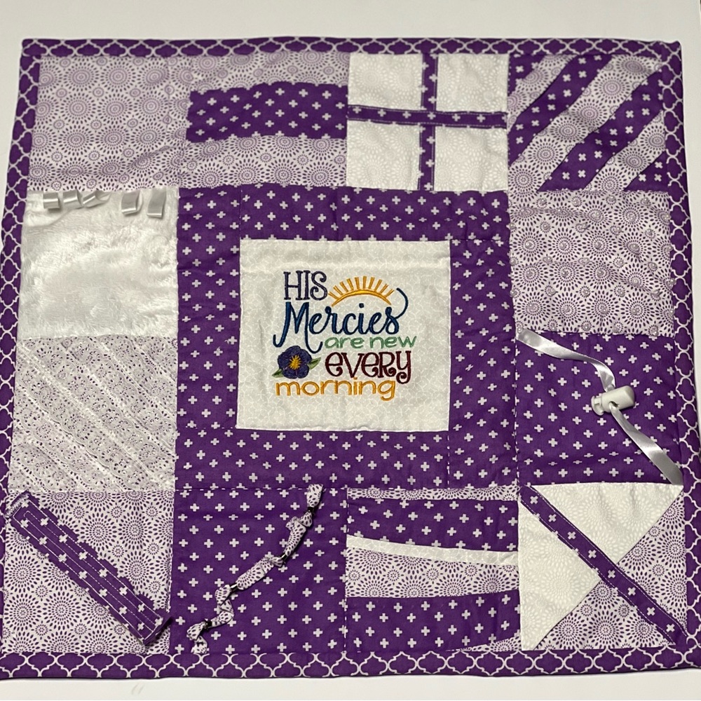 Vintage Homemade Baby Quilt Purple